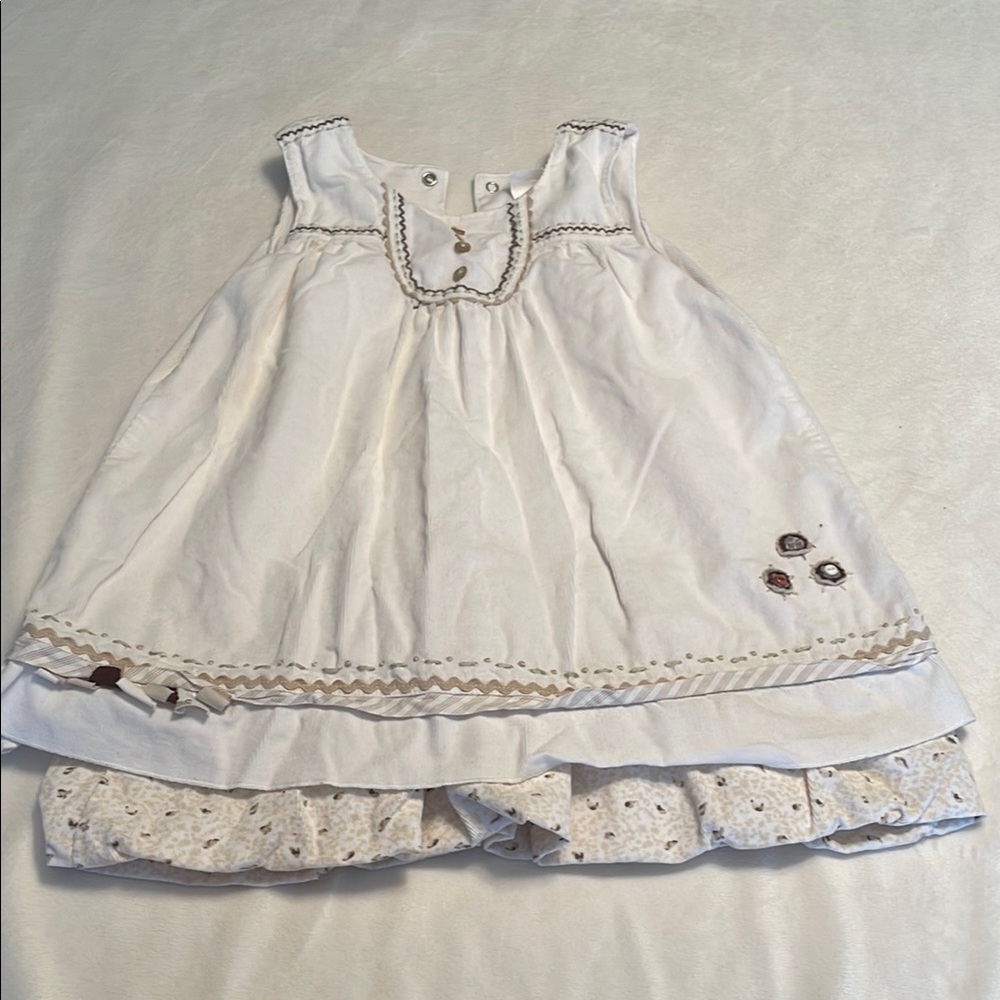 Sweet White Baby Dress with Floral Details from Catimini